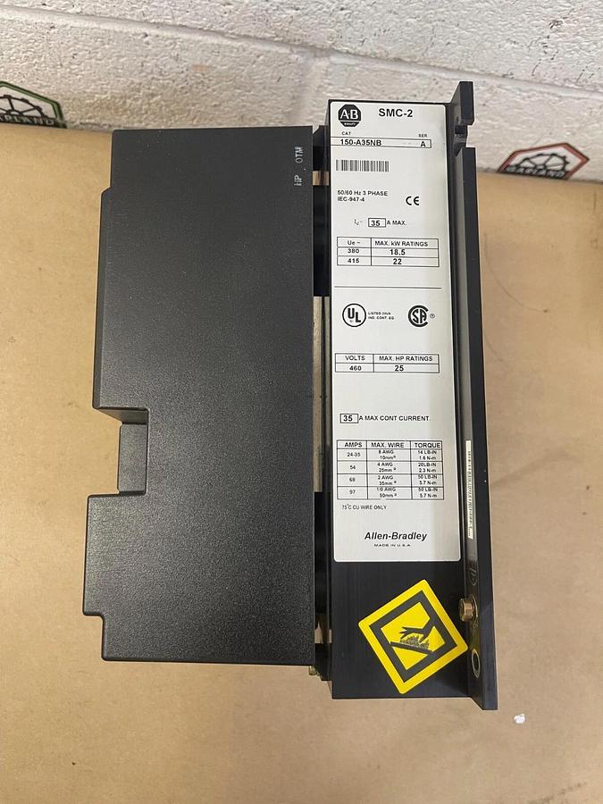 Used Allen-Bradley 150-A35NB Smart Motor Controller SMC-2, 380-480V, 3 Phase, 50/60Hz