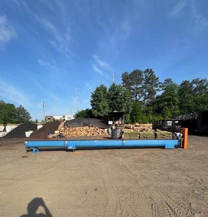 Used 32' Industrial Screw Conveyor, 16” Screw, 17” Trough, 10Hp Motor 24.94:1 Gearbox