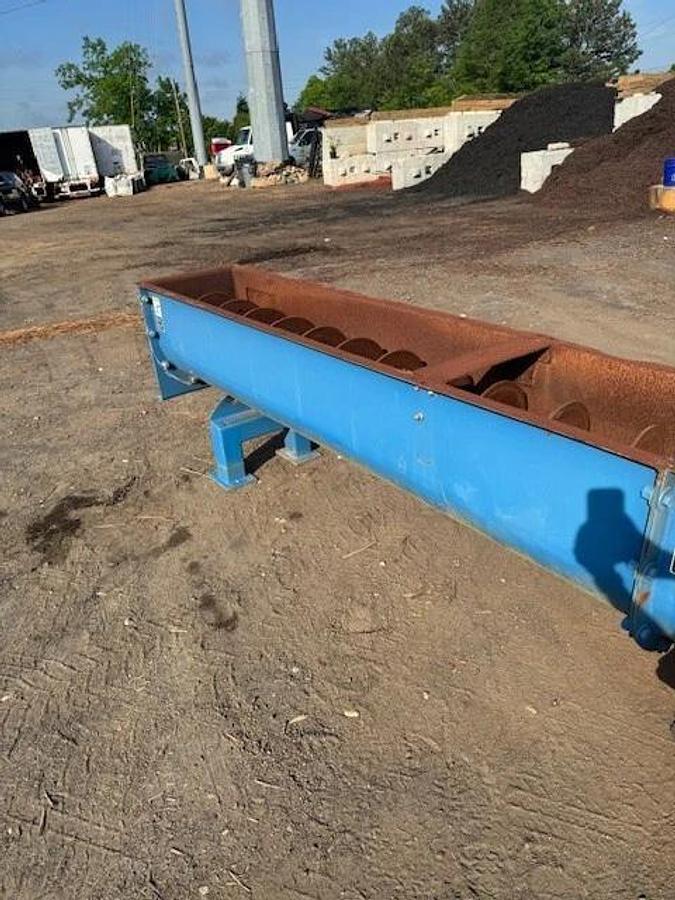 Used 32' Industrial Screw Conveyor, 16” Screw, 17” Trough, 10Hp Motor 24.94:1 Gearbox