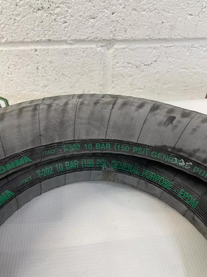 Used Alfagomma T-202 (10 Bar) (150 PSI) General Purpose EPDM Hose 1.5" ID (9' Long)