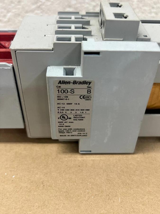 Used Allen Bradley 100-C30D00, 100-C30*00 w/ 100S-F Contactor w/ Control Relay
