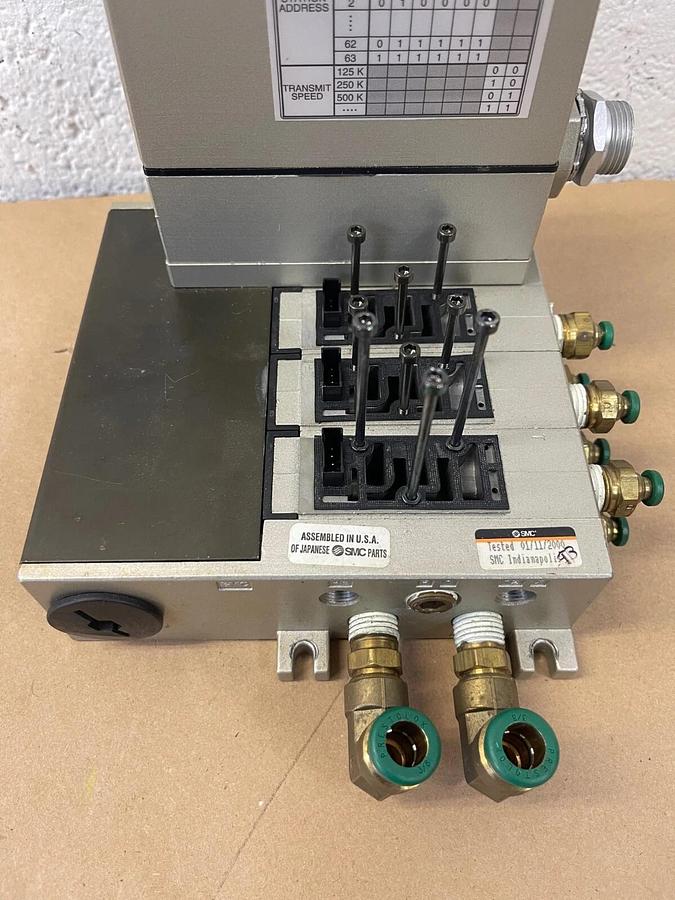 Used SMC IN313-DN1, 3 Block DeviceNet Serial Interface Pneumatic Manifold