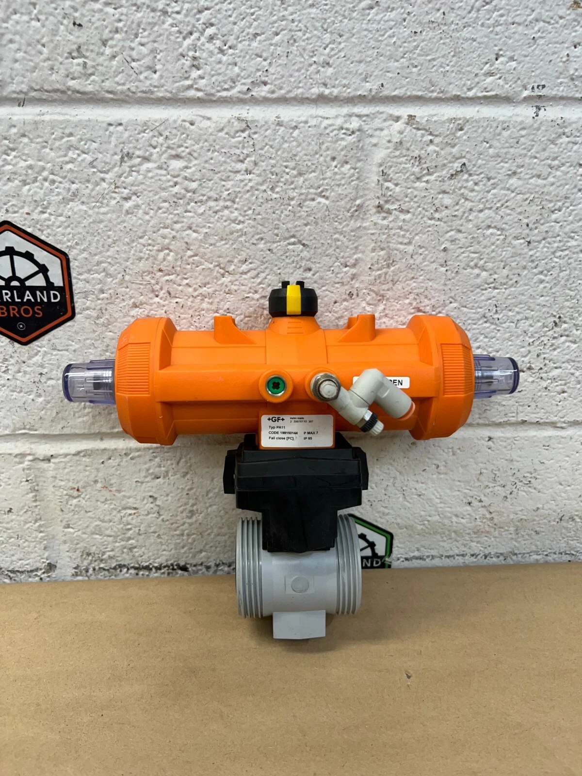 Used Georg Fischer Type PA11, Code 198150144 Pneumatic PVC Flanged Ball Valve