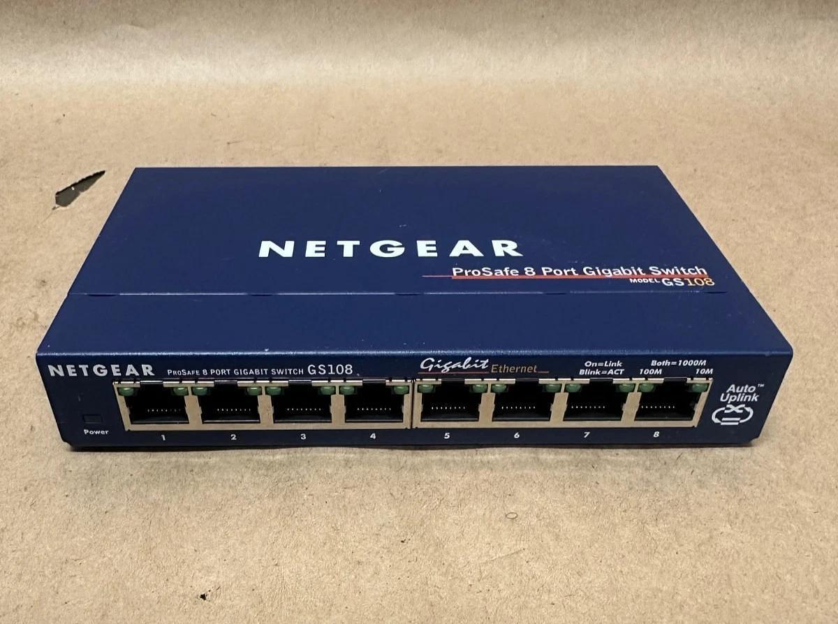 Used NETGEAR GS108 v3 Prosafe 8 Port Gigabit Switch