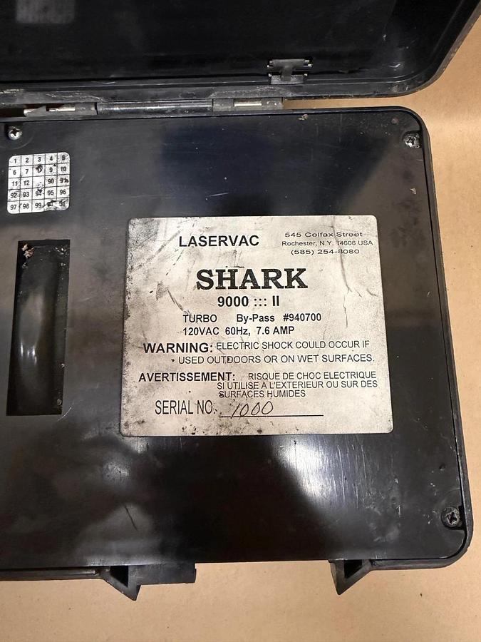 Used LaserVac Shark 9000-II Vacuum Cleaner, Missing Hose