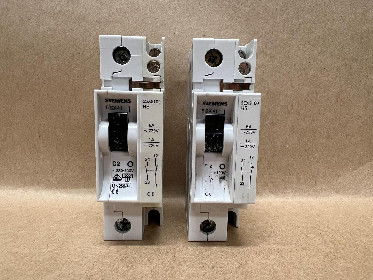 Used Siemens 5SX41 C2, 230/400V, Circuit Breaker - Lot of 2
