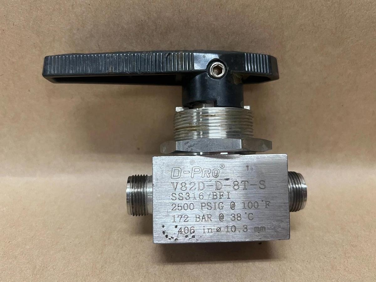 Used DK-LOK V82D-D-8T-S 2500 PSIG D-Pro 2 Way Ball Valve
