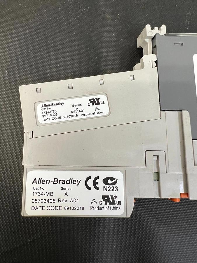 Used Allen Bradley 1734-OB8E Series C Output Module w/ 1734-MB and 1734-RTB