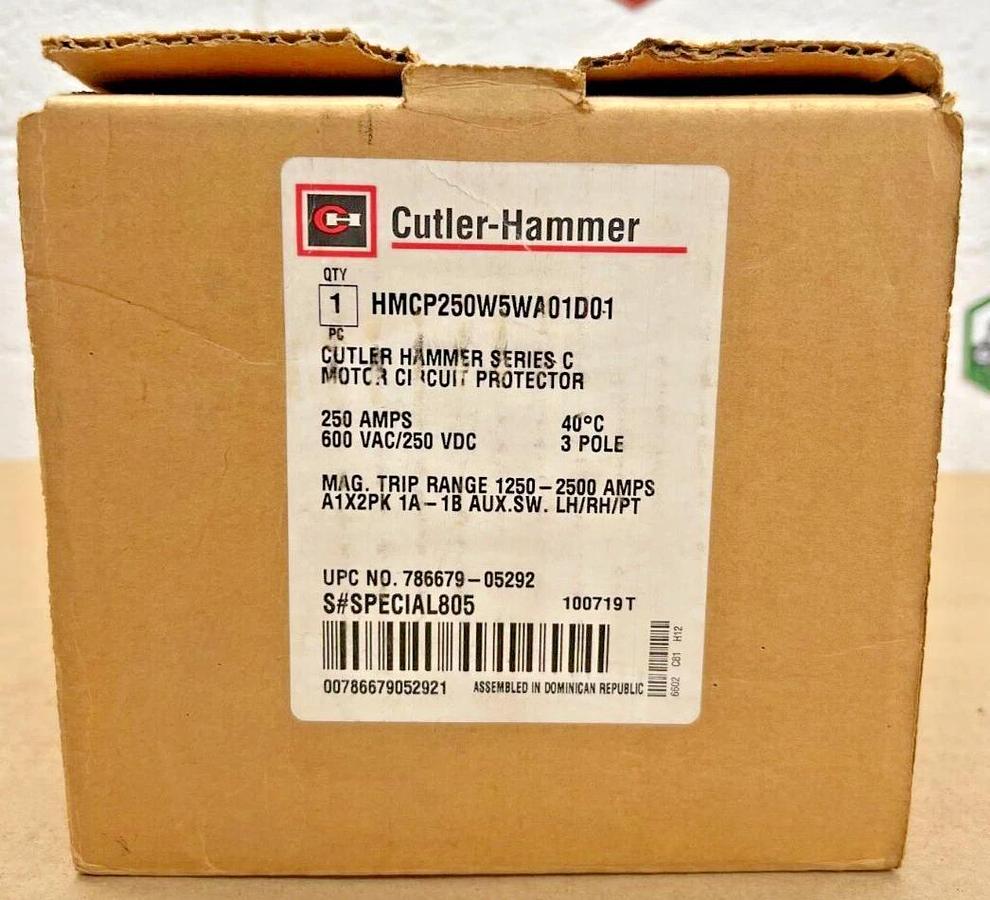 Used Cutler Hammer HMCP250W5WA01D01 Ser C Motor Circuit Protector 250A, 3 Pole, 600V