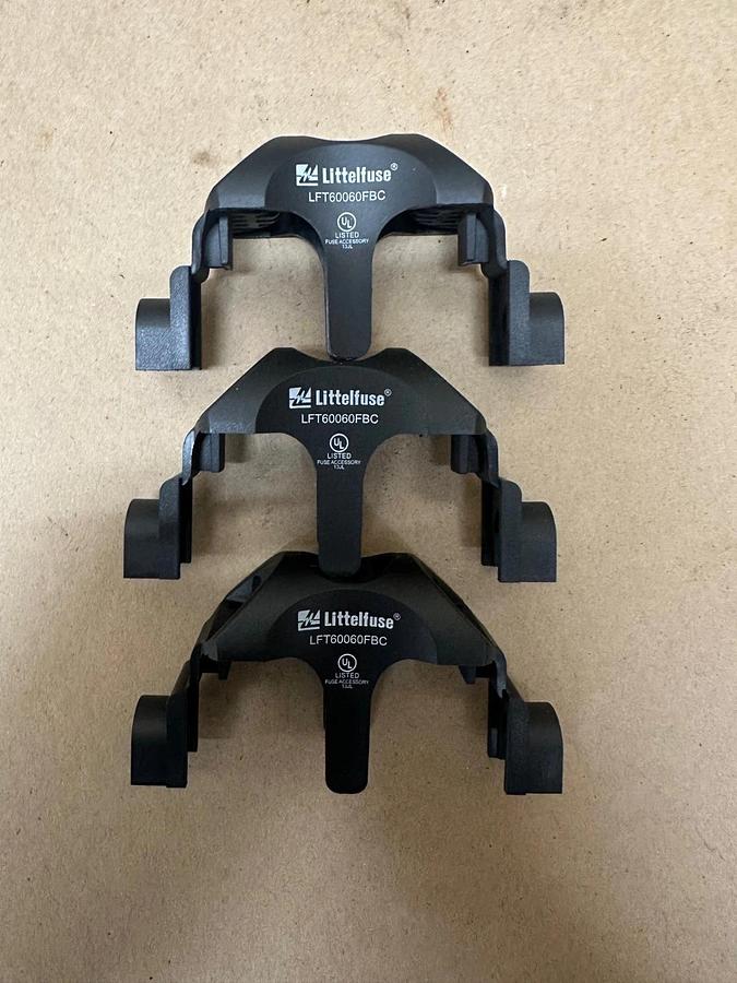 Used Littelfuse LFT600603C Class T Fuse Block w/ LFT60060FBC Fuse Block Cover (x3)