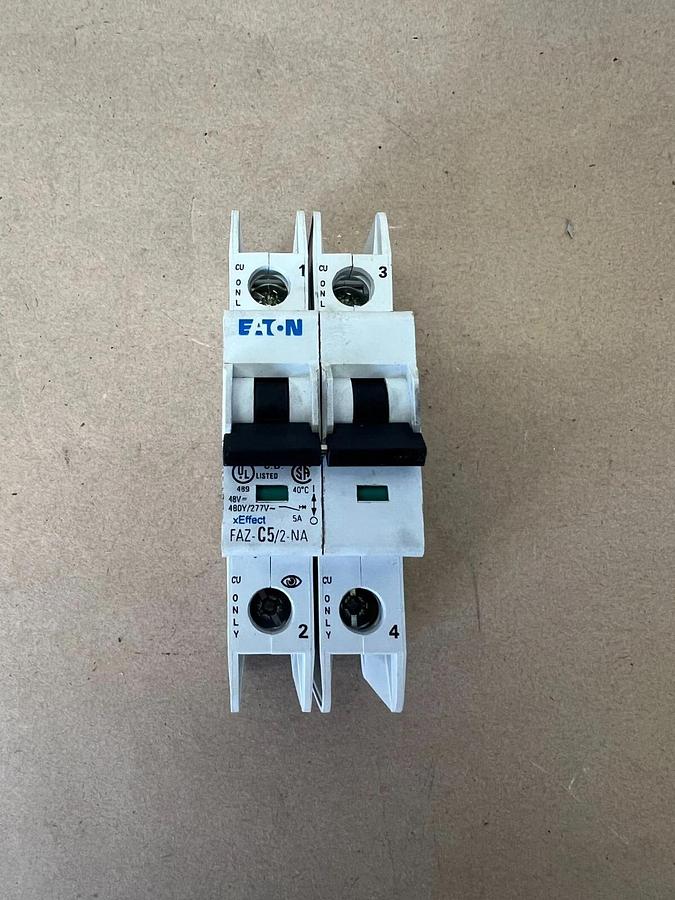 Used Eaton FAZ-C5/2-NA 2 Pole Circuit Breaker