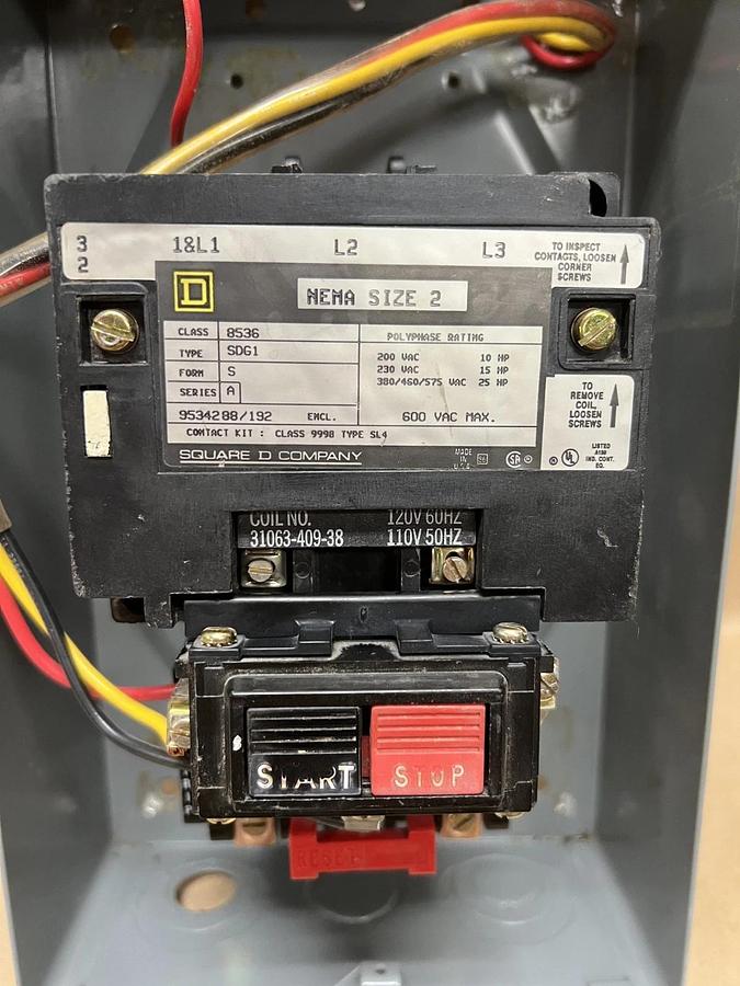 Used Square D 8536 SDG1, Nema Size 2 Motor Starter w/ Enclosure
