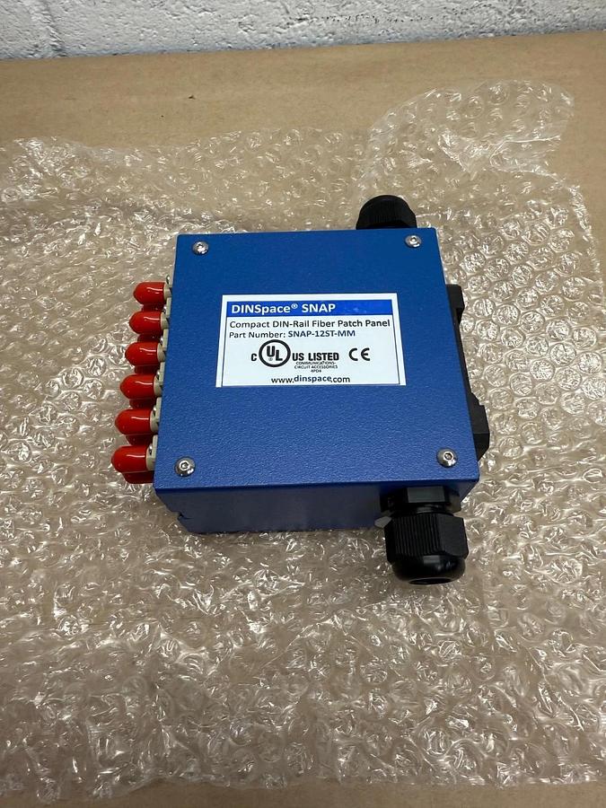 Used DINSpace SNAP-12ST-MM Compact DIN-Rail Fiber Patch Panel *NEW*