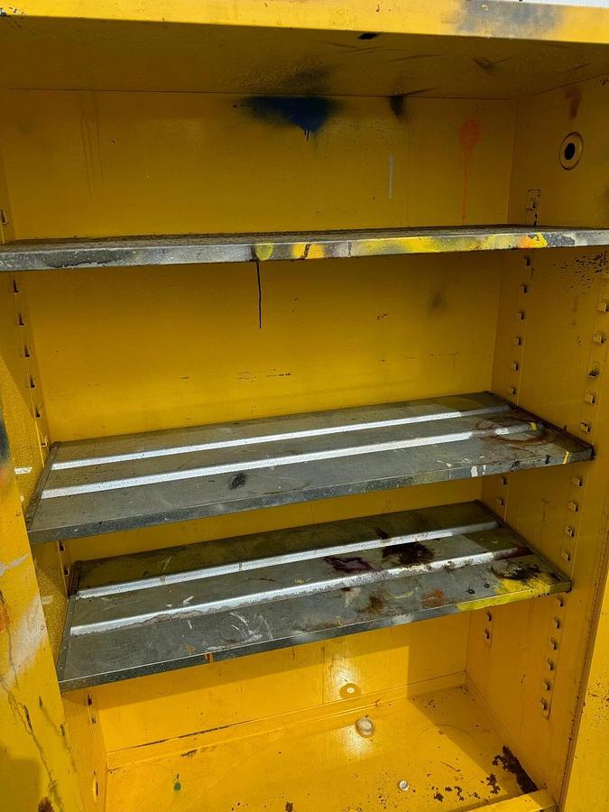 Used Justrite 25450 Flammable Liquid Storage Cabinet, 45 Gallon, 43”x 18” x 65”