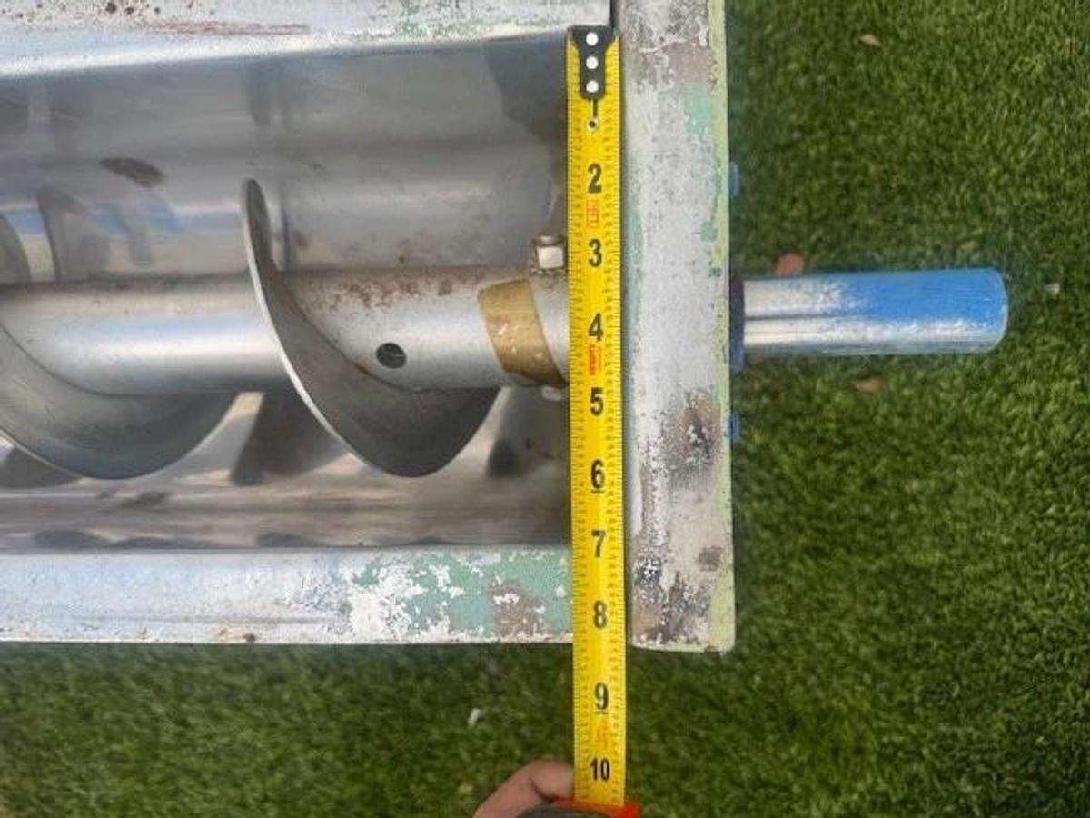 Used Painted Stainless Steel Auger 60” L, 6” Flights, 7” Trough, 6" Stick *TESTED*