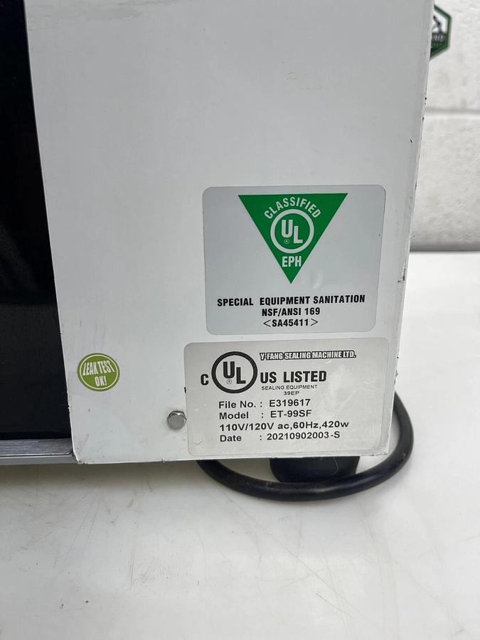 Used Y-Fang Sealing Machine ET-99SF Cup Sealing Machine, 110/120VAC, 60Hz, 420W