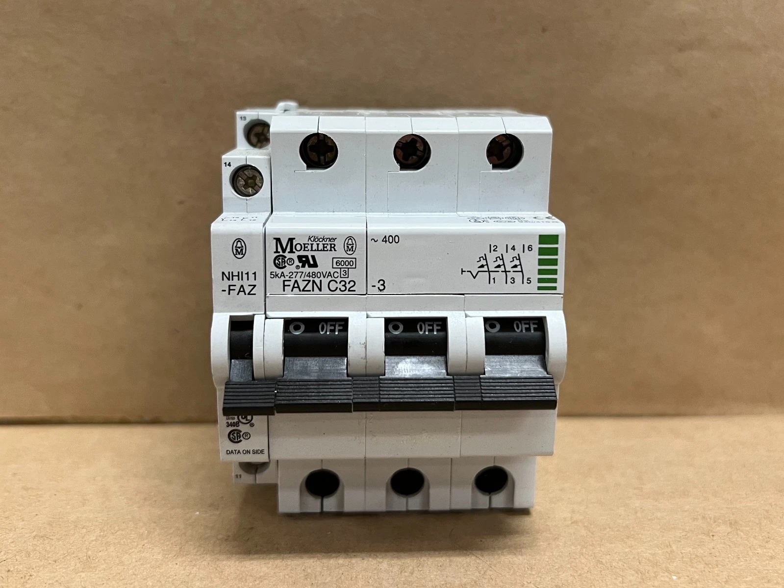 Used Moeller FAZN C32-3 3P, 32A Circuit Breakers - Lot of 8
