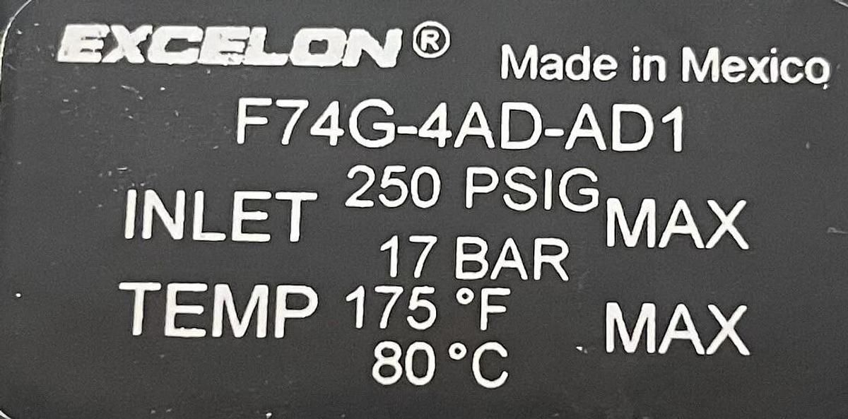 Used Norgren F74G-4AD-AD1 High-flow Coalescing Filter, 1/2” NPT Ports, Auto Drain