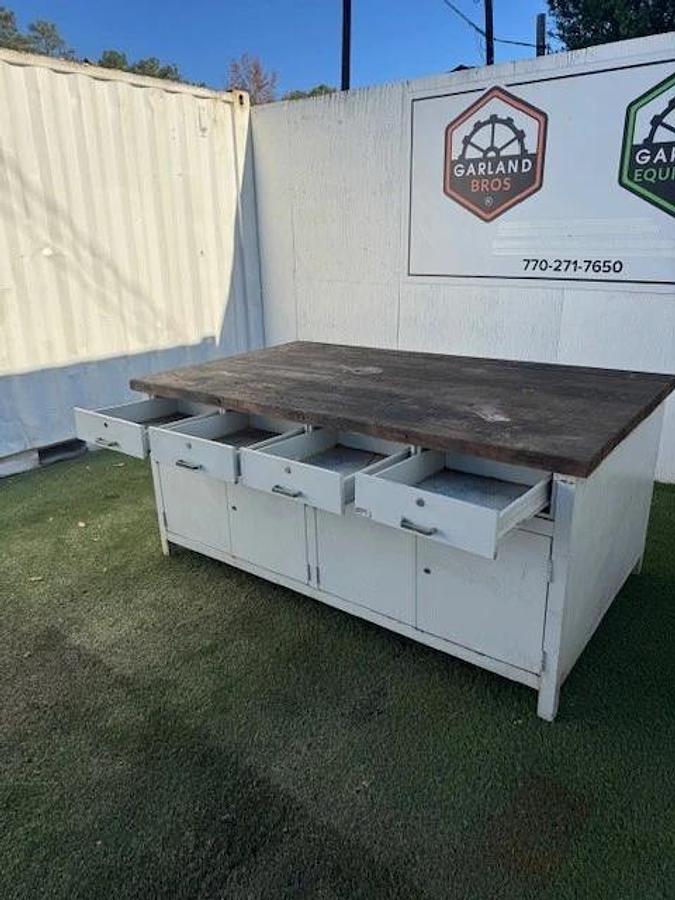 Used Dimmetal Industrial Shop/Storage Desk & Table, 4-Drawer, W:78-3/4” D:46” H:36”