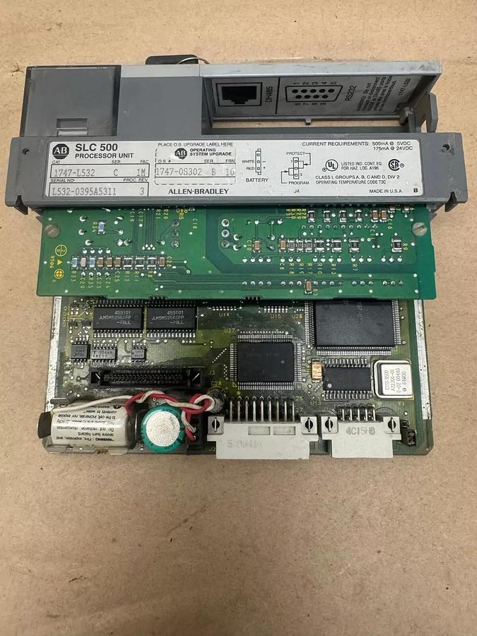 Used Allen Bradley 1747-L532 Ser C, Processor Unit, with Key
