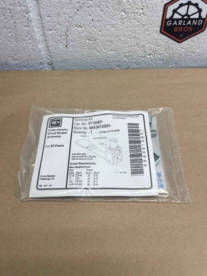 Used Eaton Cutler Hammer 3T12EF Terminal Kit for EF-F Frame *NEW*