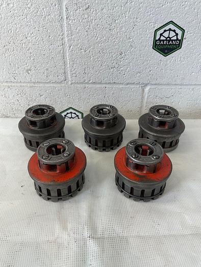 Used Ridgid Exposed Rachet Threader Set 17 Pieces, Ratchet Threader & Strap Wrench