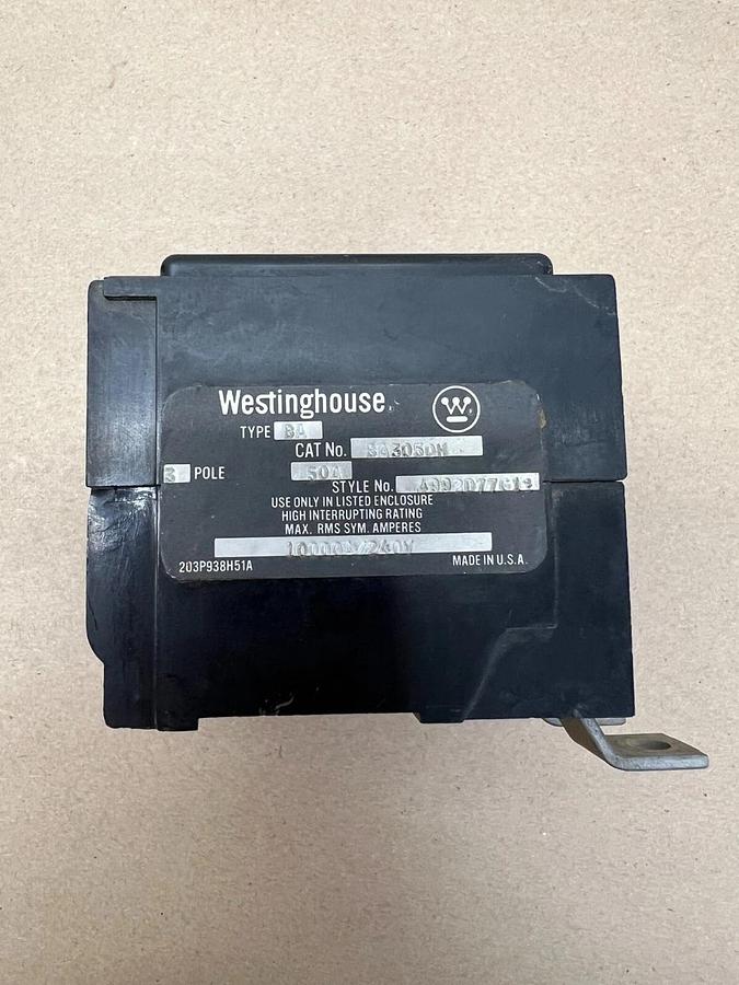 Used Westinghouse Breakers BAB3060H - 60A, LM-8476 - 60A, BA3050H - 50A - Lot of 3