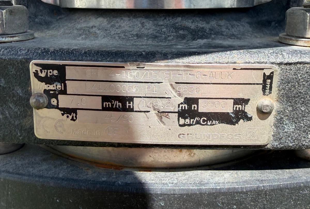 Used GRUNDFOS CRN4-160/15 SF-P-G-AUUK Multistage Pump