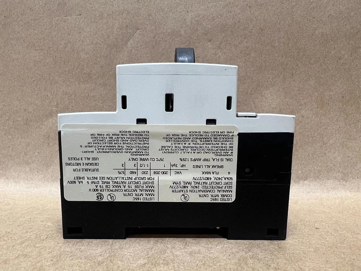 Used Siemens 3RV1011-1EA10 SIRIUS 3R Motor Protector Circuit Breaker