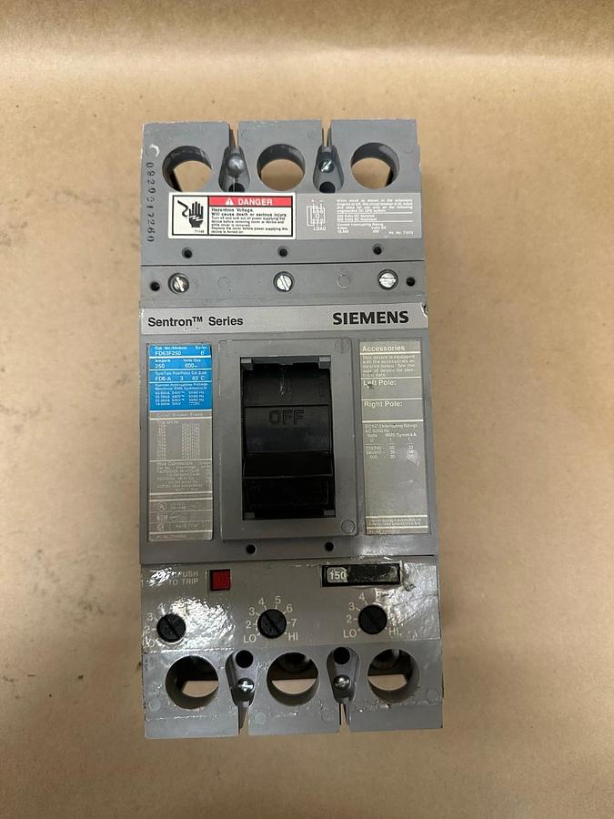 Used Siemens FD63F250 250A Circuit Breaker