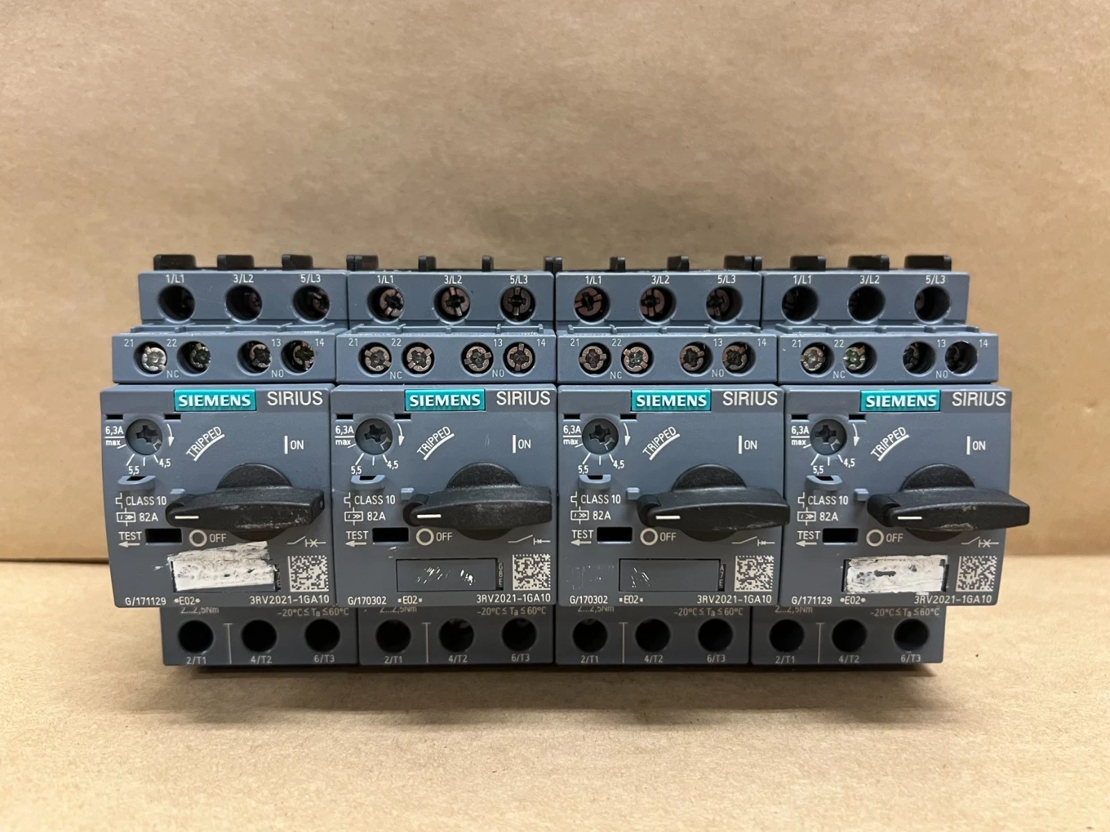 Used Siemens 3RV2021-1GA10 Class 10 Circuit Breakers - Lot of 4
