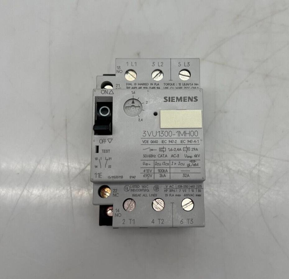 Used Siemens 3VU13 00-1MH00 Circuit Breaker