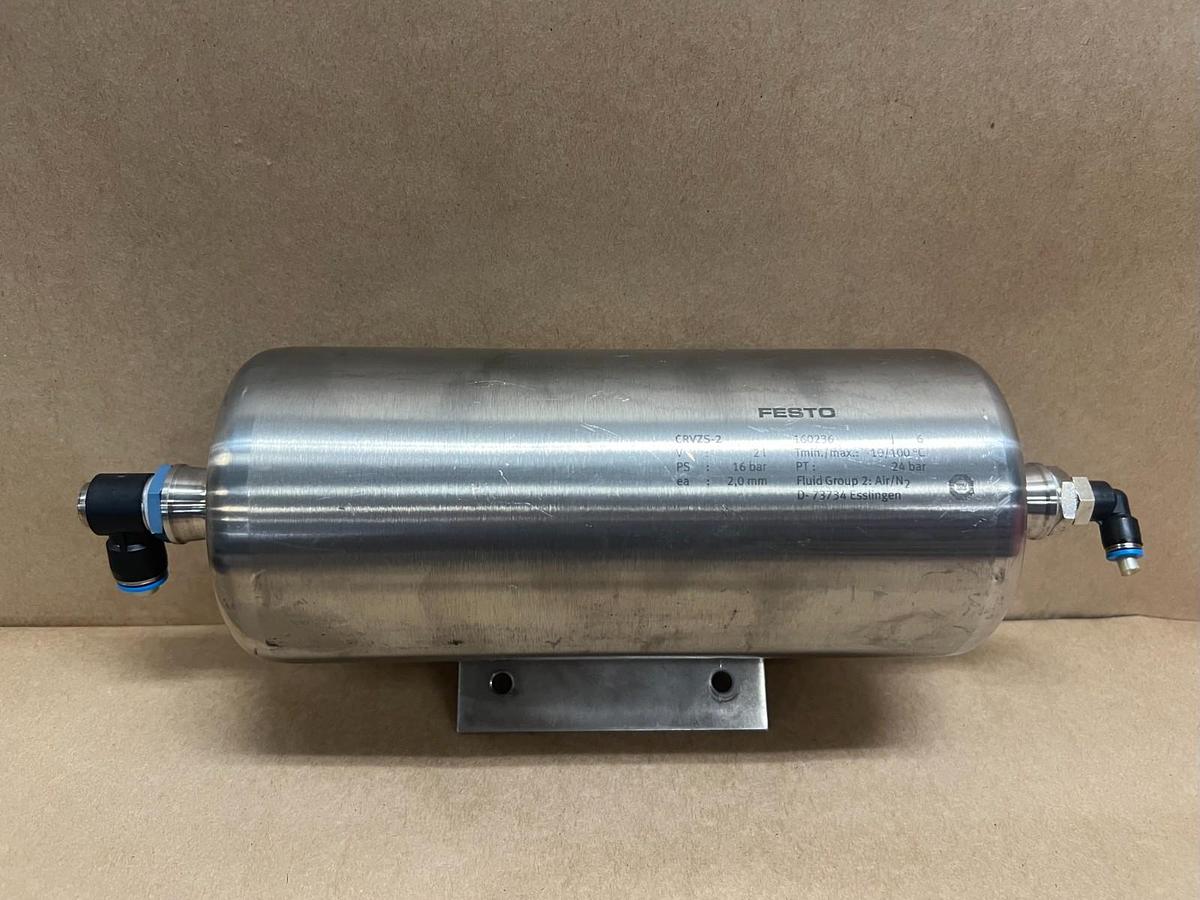 Used Festo CRVZS-2 SS 2 Liter Pneumatic Air Reservoir