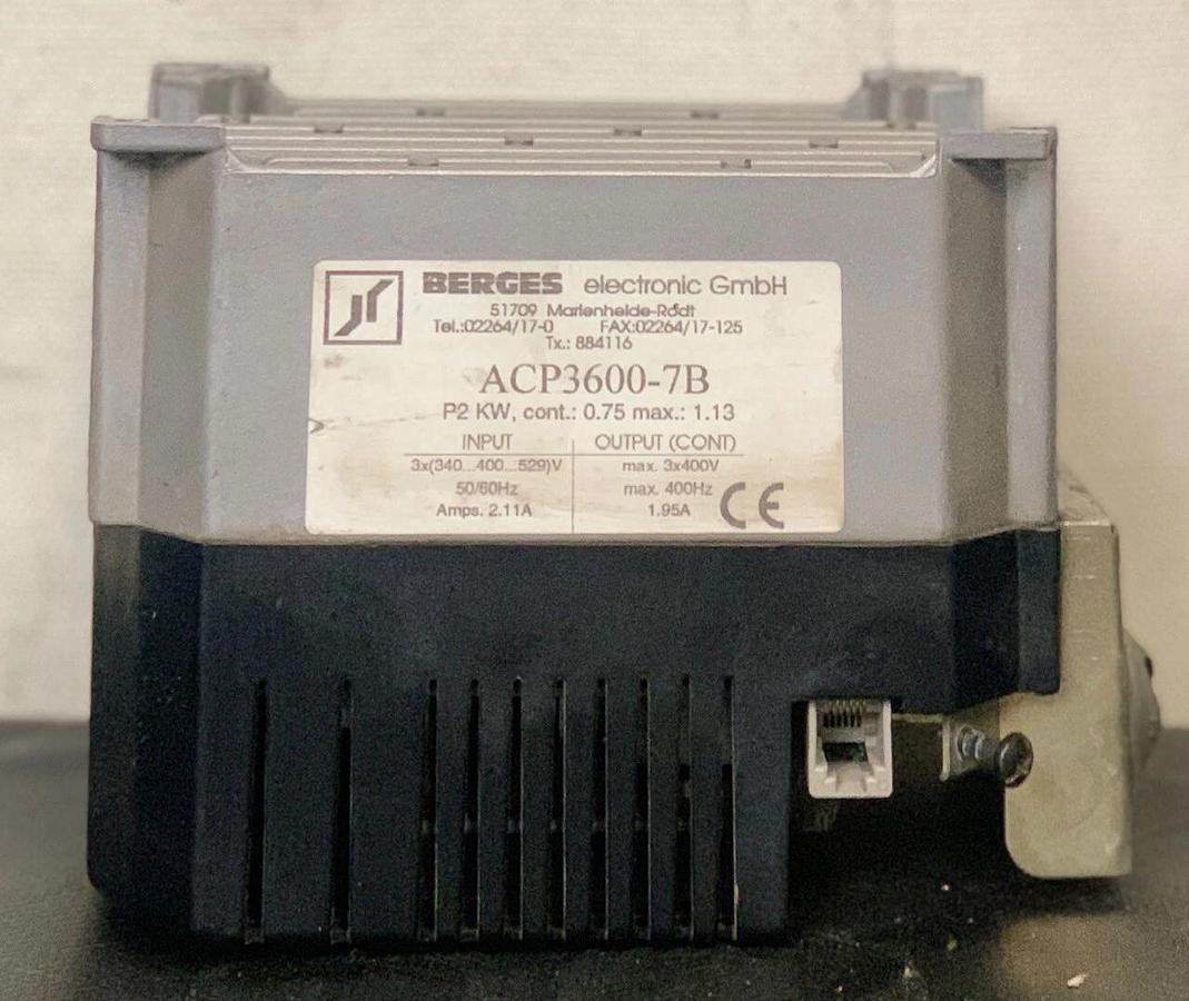 Used Berges ACP3600-7B Frequency Inverter Drive, Missing Face Plate