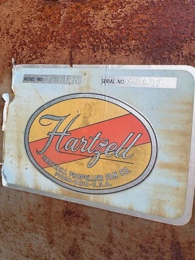 Used Hartzell Fan VA29-BD, 29” Inline Axial Fan, 20Hp Motor @ 1760RPM, 575V