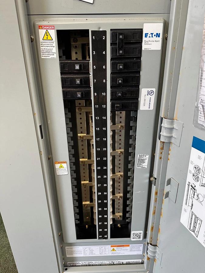 Used Eaton POW-R Line PRL1X Panel Board w/ Eaton HFD 65K 150A Main Breaker