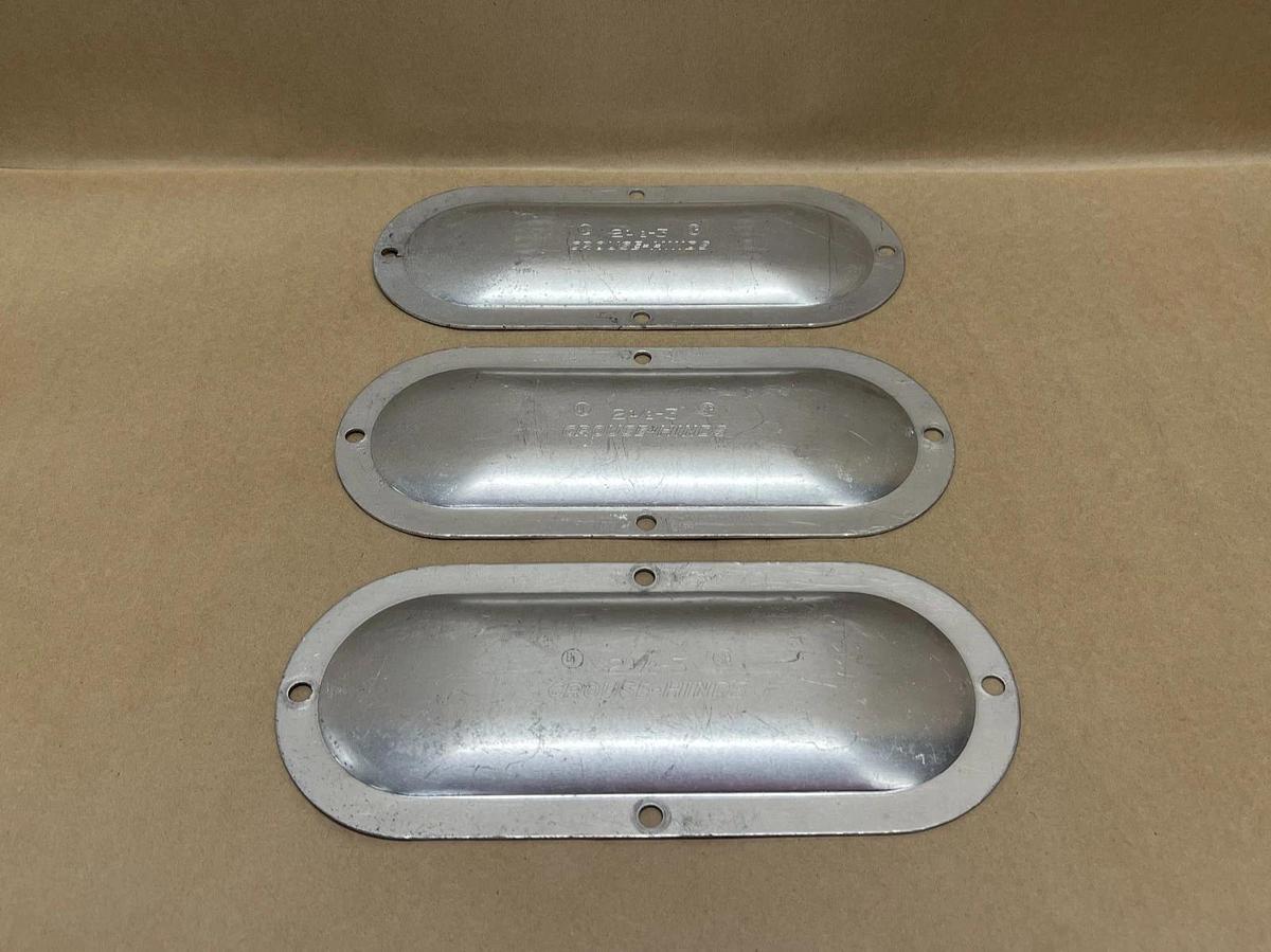 Used Crouse-Hinds 2 1/2-3" Conduit Outlet Body Cover - Lot of 3