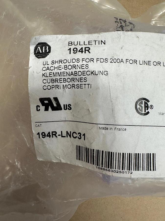 Used Allen Bradley Bulletin 194R-LNC31 Ser A UL Shroud