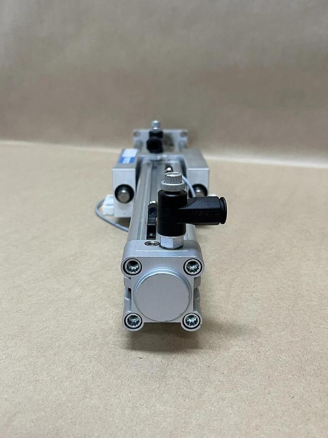 Used Festo FENG-32-200-KF Guided Pneumatic Cylinder Unit w/ DNC-32-200-PPV-A Cylinder