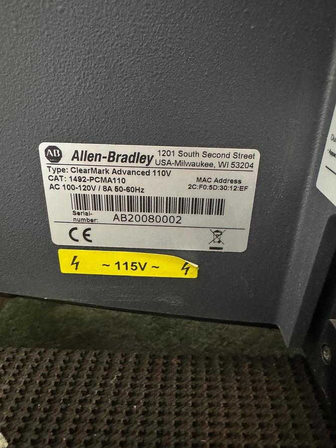 Allen Bradley 1492-PCMA110 ClearMark Advanced 110 V Printer
