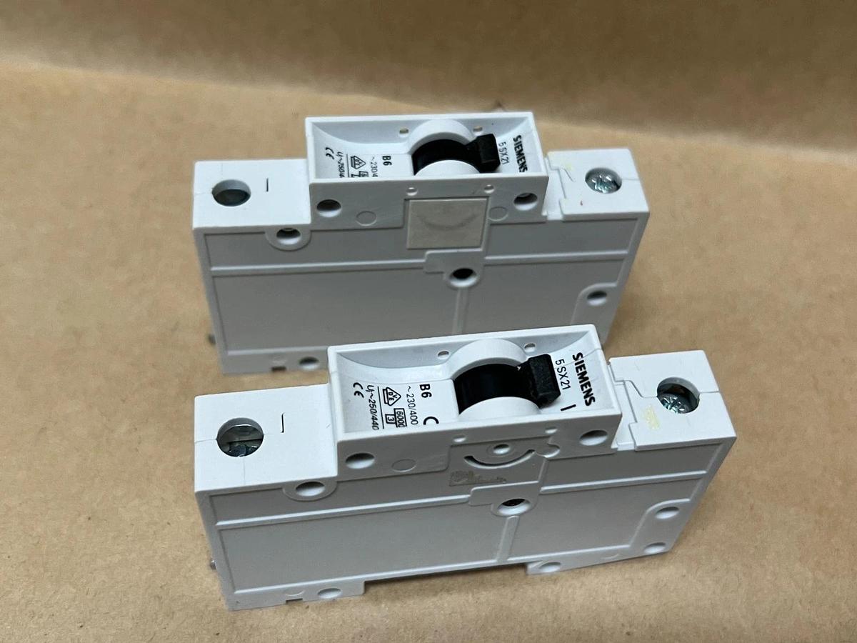 Used Siemens 5SX21 B6, 230/400V, Circuit Breaker - Lot of 2