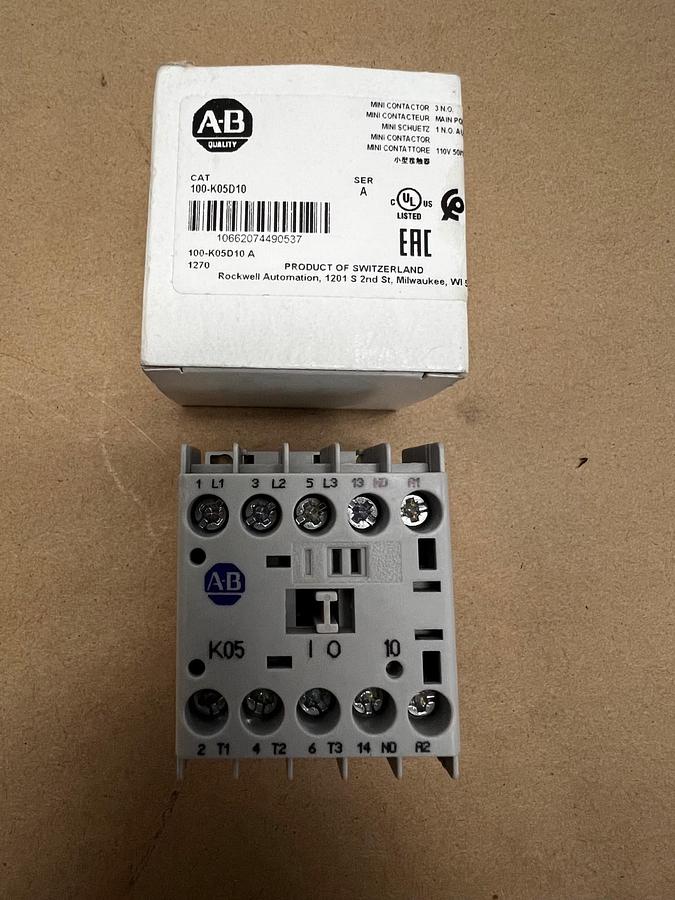 Used Allen Bradley 100-K05D10 Ser A Mini Contactor *NEW*