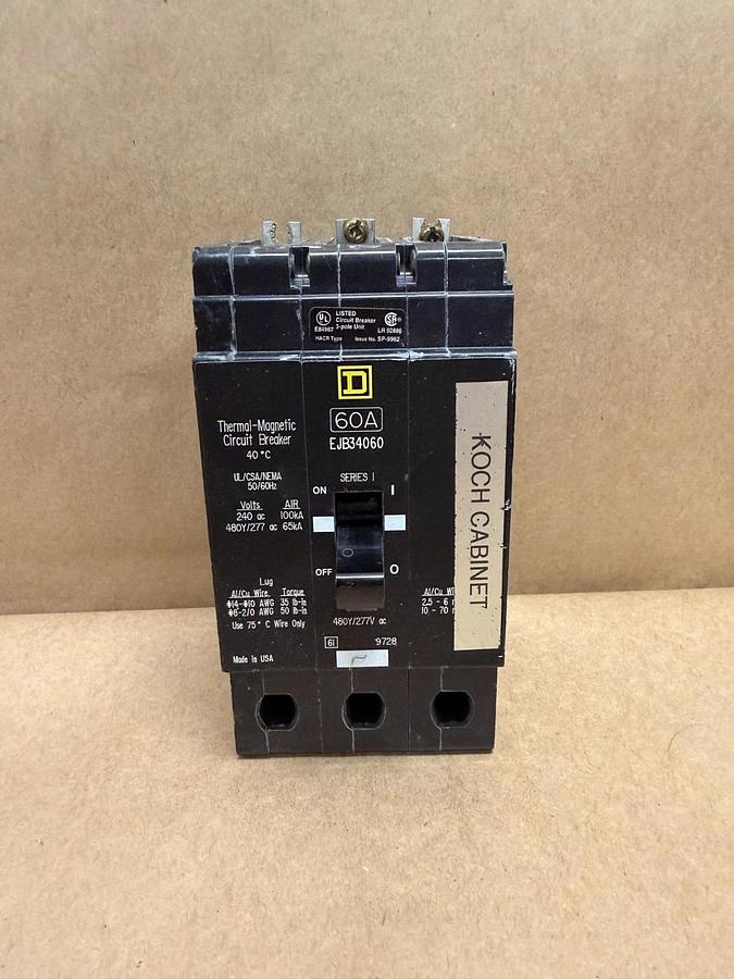 Used Square D EJB34060 60A Circuit Breaker