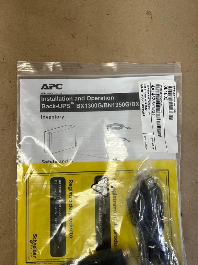 Used APC 4A1432P31831 Back-UPS Lit Kit