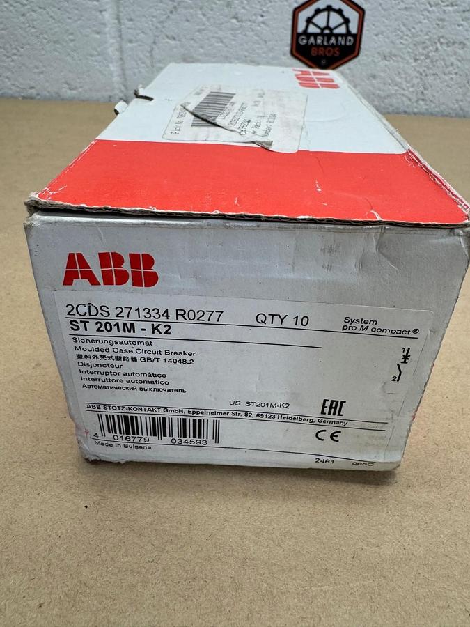 Used ABB ST201M-K2 Single Pole Circuit Breaker, Qty 10 *NEW*