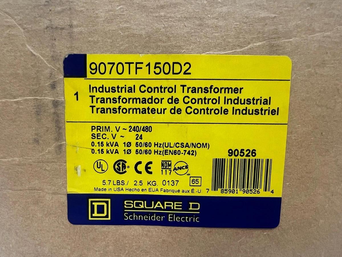 Used Square D 9070TF150D2 Industrial Control Transformer *NEW*