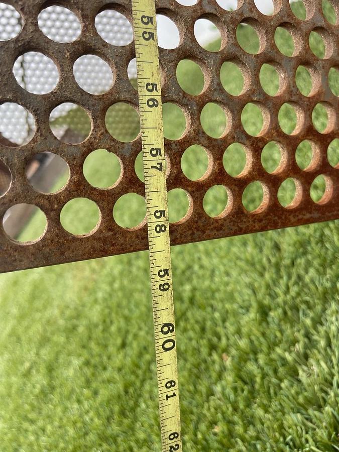 Used HammerMill Screens 5/8” Hole Diam, W:16.50”, L:58.50”, 3 Gauge Steel, 1/4” Thick