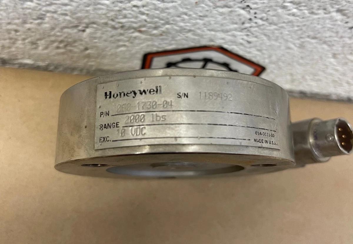 Used Honeywell 060-1730-04 Force Sensor & Load Cell, Range 2000 lbs, Exc 10VDC