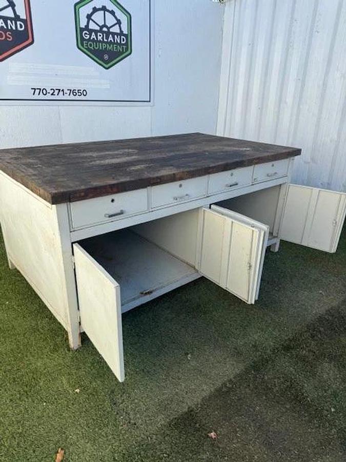 Used Dimmetal Industrial Shop/Storage Desk & Table, 4-Drawer, W:78-3/4” D:46” H:36”