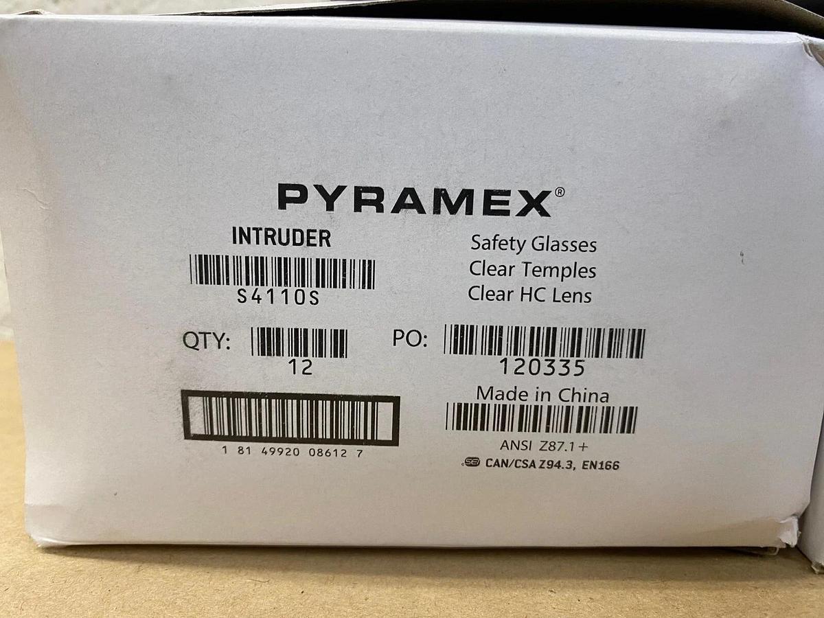 Used Pyramex S4110S Intruder Clear Lens Safety Glasses - 36 Pair of Glasses